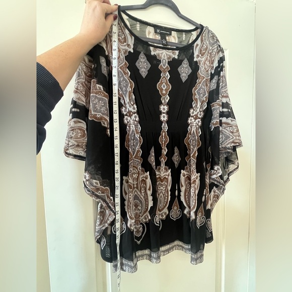 INC International Concepts Black Nylon Patterned Blouse Camisole Women's size M - Picture 11 of 16